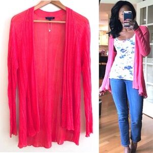 { Eileen Fisher } Open Front Coral Cardigan
